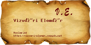 Vizvári Elemér névjegykártya